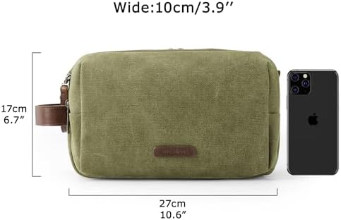 Men's Water-resistant Toiletry Bag - BAGSMART Dopp Kit Canvas Travel Organizer - Black - Large - Image 24