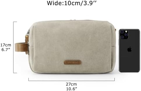 Men's Water-resistant Toiletry Bag - BAGSMART Dopp Kit Canvas Travel Organizer - Black - Large - Image 12