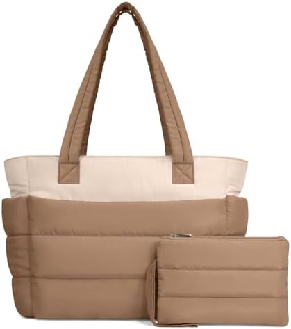 TOPDesign Lightweight Puffy Handbag for Women Travel TOPDesign Quilted Shoulder Bag for Women Work TOPDesign Puffer Tote