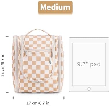 Narwey Large Blue Leaf Hanging Toiletry Bag for Women Travel and Men Cosmetics Organizers