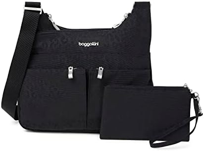 Baggallini Cross Over Crossbody Women Lightweight Water-Resistant Nylon Organized Travel Bag Purse