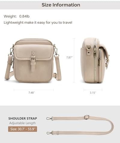Goinsound Vegan Leather Crossbody Bag for Women & Men | Vintage Design Crossbody Shoulder Purse with Card Slots | Goins