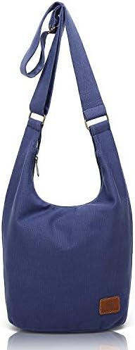 Coton Pose Women's Hippie Crossbody Bag - Top Zip Large Capacity Canvas Sling Bag - Handmade Jacquard Cloth