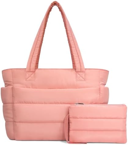 TOPDesign Lightweight Puffy Handbag for Women Travel TOPDesign Quilted Shoulder Bag for Women Work TOPDesign Puffer Tote