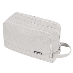 Water Resistant Toiletry Bag for Men | Hanging Dopp Kit | Shaving Bag | Travel Toiletry Bag (Denim Pure Beige) Water R