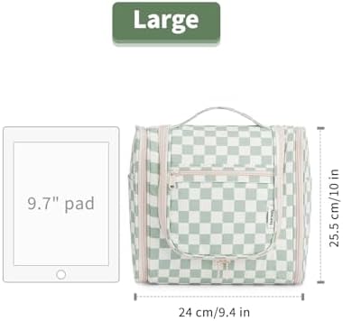 Narwey Large Blue Leaf Hanging Toiletry Bag for Women Travel and Men Cosmetics Organizers