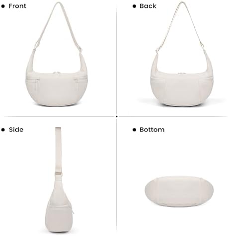 Women's VONAL Nylon Crescent Crossbody Bag for Slouchy Shoulder Hobo, Lightweight Moon Bag Dumpling Sling Purse | VONAL