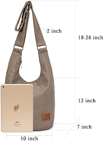 Coton Pose Women's Hippie Crossbody Bag - Top Zip Large Capacity Canvas Sling Bag - Handmade Jacquard Cloth