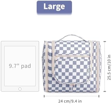 Narwey Large Blue Leaf Hanging Toiletry Bag for Women Travel and Men Cosmetics Organizers