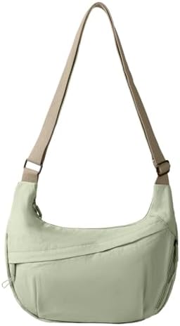 FFEDAYUN Crescent Bags for Women Casual Shoulder Handbags Multi-Pocket Lightweight Crossbody Purse Nylox Nylon Hobo Slin