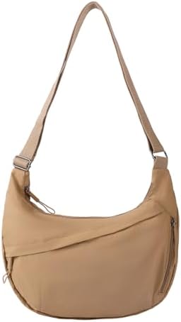 FFEDAYUN Crescent Bags for Women Casual Shoulder Handbags Multi-Pocket Lightweight Crossbody Purse Nylox Nylon Hobo Slin