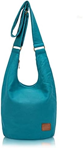 Coton Pose Women's Hippie Crossbody Bag - Top Zip Large Capacity Canvas Sling Bag - Handmade Jacquard Cloth