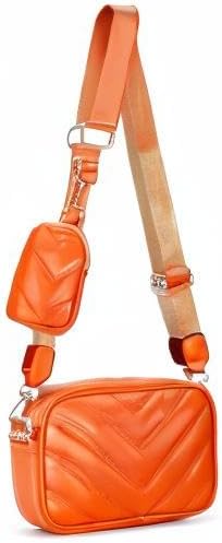 Herald Chevron Quilted Small Crossbody Bag for Women - Camera Side Shoulder Bag, 2 Sizes, Coin Purse Included Herald Che