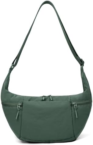 Women's VONAL Nylon Crescent Crossbody Bag for Slouchy Shoulder Hobo, Lightweight Moon Bag Dumpling Sling Purse | VONAL