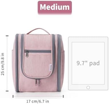 Narwey Large Blue Leaf Hanging Toiletry Bag for Women Travel and Men Cosmetics Organizers