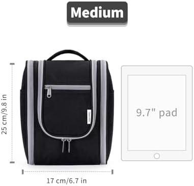 Narwey Large Blue Leaf Hanging Toiletry Bag for Women Travel and Men Cosmetics Organizers