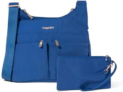 Baggallini Cross Over Crossbody Women Lightweight Water-Resistant Nylon Organized Travel Bag Purse