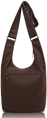 Coton Pose Women's Hippie Crossbody Bag - Top Zip Large Capacity Canvas Sling Bag - Handmade Jacquard Cloth