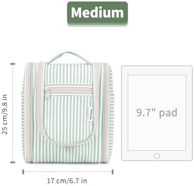 Narwey Large Blue Leaf Hanging Toiletry Bag for Women Travel and Men Cosmetics Organizers