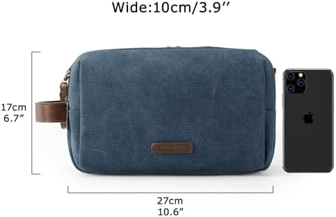 Men's Water-resistant Toiletry Bag - BAGSMART Dopp Kit Canvas Travel Organizer - Black - Large - Image 79