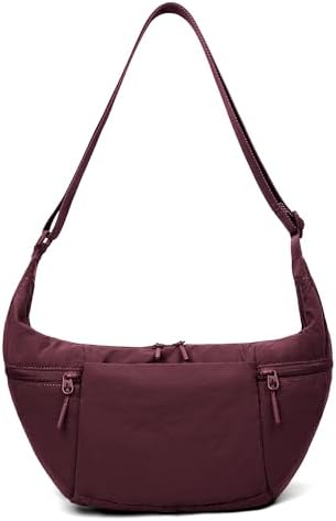 Women's VONAL Nylon Crescent Crossbody Bag for Slouchy Shoulder Hobo, Lightweight Moon Bag Dumpling Sling Purse | VONAL