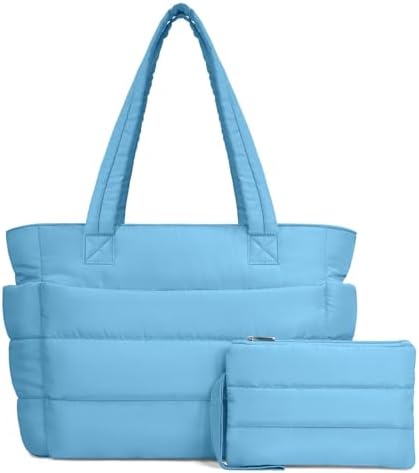 TOPDesign Lightweight Puffy Handbag for Women Travel TOPDesign Quilted Shoulder Bag for Women Work TOPDesign Puffer Tote