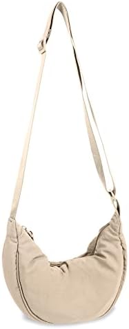 EVGLOW Nylon Crescent Crossbody Bag - Trendy Women's Travel Sling Bag EVGLOW Nylon Crescent Crossbody Bag - Small Men's