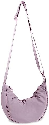 EVGLOW Nylon Crescent Crossbody Bag - Trendy Women's Travel Sling Bag EVGLOW Nylon Crescent Crossbody Bag - Small Men's