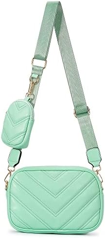 Herald Chevron Quilted Small Crossbody Bag for Women - Camera Side Shoulder Bag, 2 Sizes, Coin Purse Included Herald Che