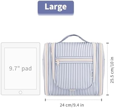 Narwey Large Blue Leaf Hanging Toiletry Bag for Women Travel and Men Cosmetics Organizers