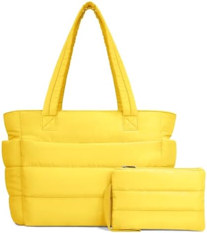 TOPDesign Lightweight Puffy Handbag for Women Travel TOPDesign Quilted Shoulder Bag for Women Work TOPDesign Puffer Tote
