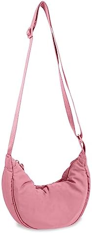 EVGLOW Nylon Crescent Crossbody Bag - Trendy Women's Travel Sling Bag EVGLOW Nylon Crescent Crossbody Bag - Small Men's
