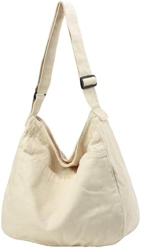 Dainaotm Canvas Tote Bag Casual Hobo Crossbody Shoulder Bag for Women Large Purse Messenger Bag Travel Work Dainaotm Can