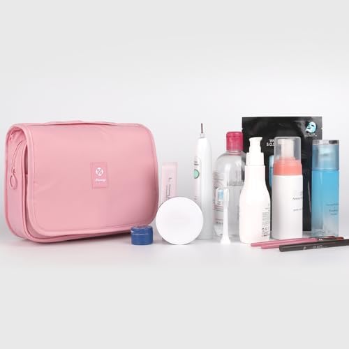 Narwey Beige Small Hanging Travel Toiletry Bag for Women Travel Bag Specifications: Makeup Bag Organizer, Cosmetics Bag - Image 34
