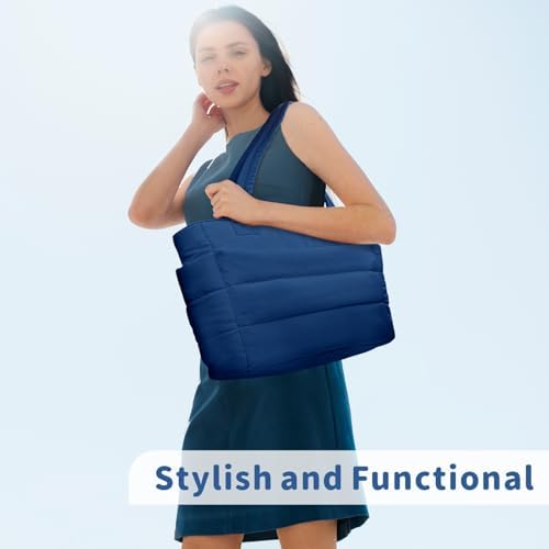 TOPDesign Lightweight Puffy Handbag for Women Travel TOPDesign Quilted Shoulder Bag for Women Work TOPDesign Puffer Tote