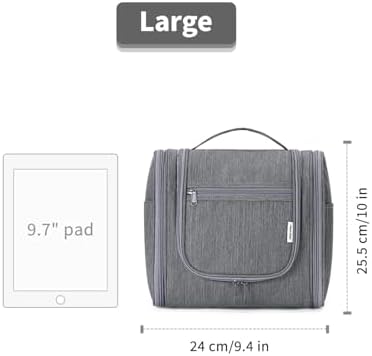 Narwey Large Blue Leaf Hanging Toiletry Bag for Women Travel and Men Cosmetics Organizers