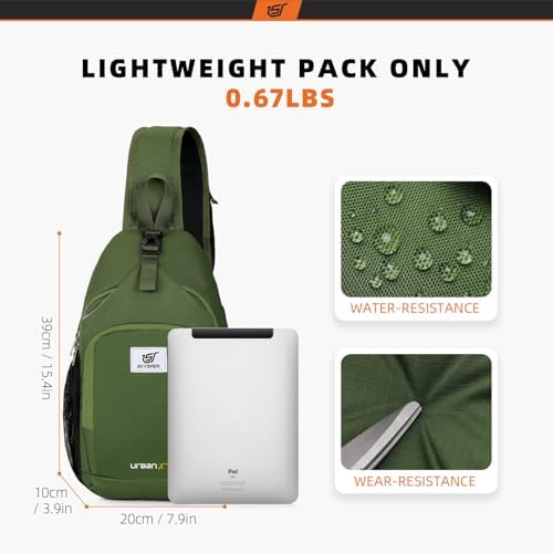 SKYSPER Anti-RFID Crossbody Sling Backpack for Women Men(Army Green) SKYSPER Travel Hiking Crossbody Bag for Women Men