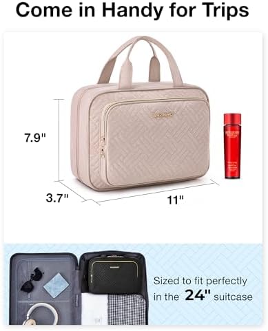 Toiletry Bag Smart Hanging Travel Makeup Organizer TSA Approved Transparent | Travel Makeup Organizer with Hanging Feat