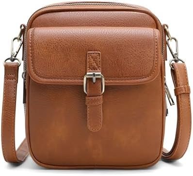 Goinsound Vegan Leather Crossbody Bag for Women & Men | Vintage Design Crossbody Shoulder Purse with Card Slots | Goins