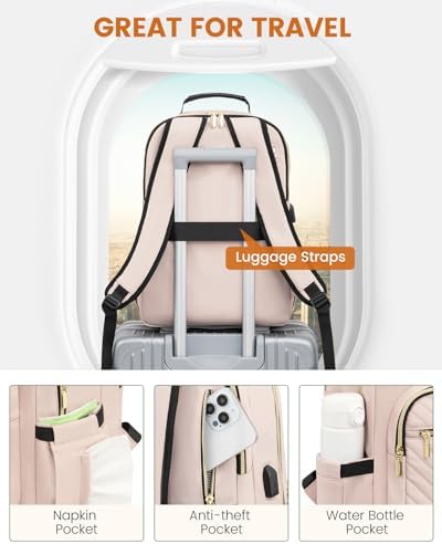 Laptop Backpack Purse for Women Work Travel Black OEKO-TEX STANDARD 100 Laptop Backpack Purse for Women College Black Qu