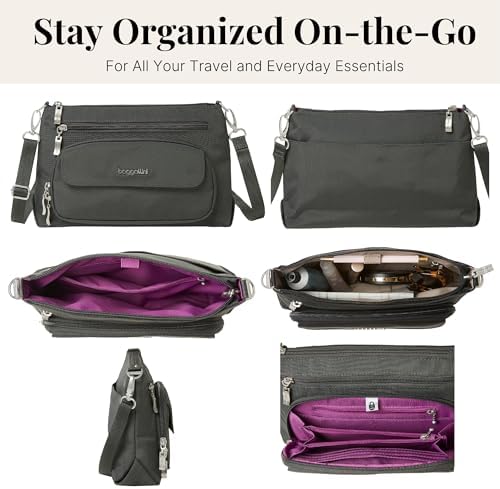 Baggallini Original RFID Protected Lightweight Nylon Zippered Travel Purse for Women ClimatePartner Certified