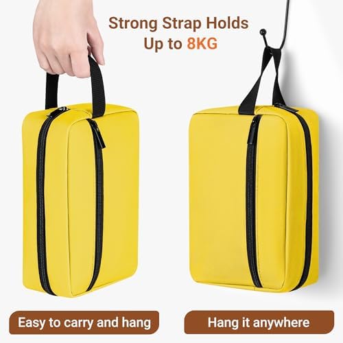 Elviros Lightweight Travel Toiletry Bag for Women and Men Travel Essentials Gifts for Men(Navy Blue) Global Recycled Sta