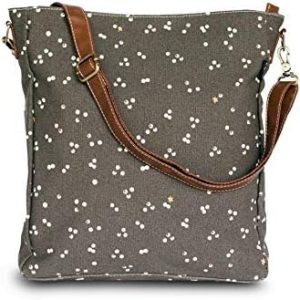 Maika Recycled Canvas Crossbody Bag for Women on Urban Adventures | Maika Recycled Canvas Crossbody Bag with Adjustable