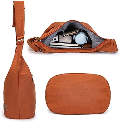 Coton Pose Women's Hippie Crossbody Bag - Top Zip Large Capacity Canvas Sling Bag - Handmade Jacquard Cloth