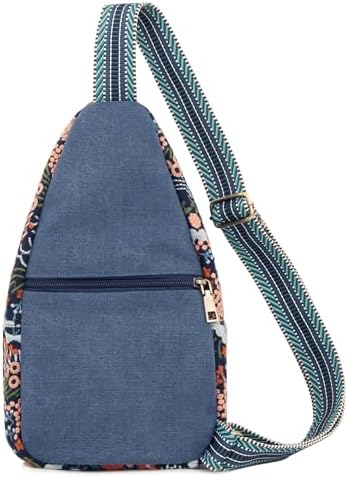 SILKAREA Embroidered Boho Small Sling Bag for Women Travel (Blue) SILKAREA Embroidered Boho Small Sling Bag for Women Ch