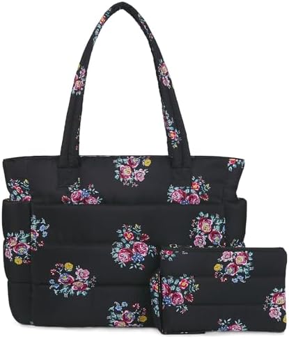 TOPDesign Lightweight Puffy Handbag for Women Travel TOPDesign Quilted Shoulder Bag for Women Work TOPDesign Puffer Tote