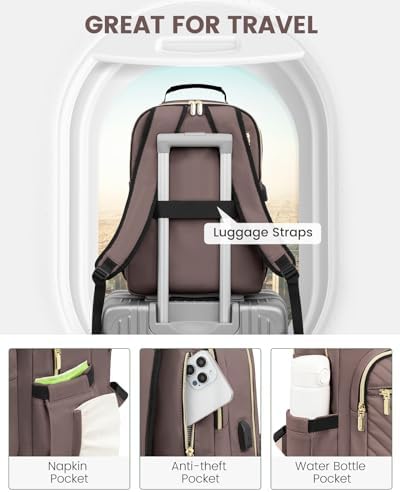 Laptop Backpack Purse for Women Work Travel Black OEKO-TEX STANDARD 100 Laptop Backpack Purse for Women College Black Qu