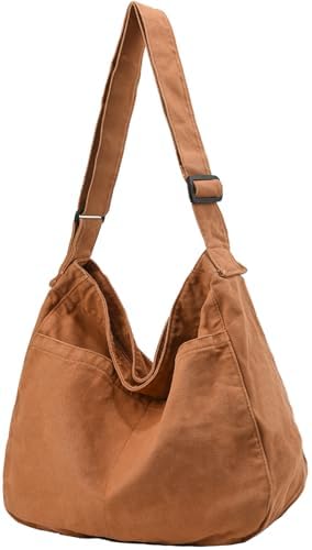 Dainaotm Canvas Tote Bag Casual Hobo Crossbody Shoulder Bag for Women Large Purse Messenger Bag Travel Work Dainaotm Can