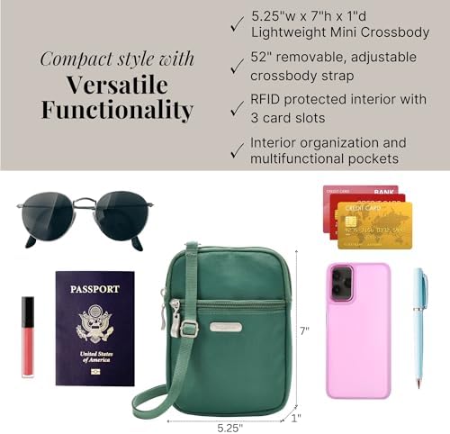 Baggallini Women's Essential Mini Crossbody Bag + Size & Color + Versatile & Stylish + Travel & Daily Use + Fashionable