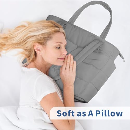 TOPDesign Lightweight Puffy Handbag for Women Travel TOPDesign Quilted Shoulder Bag for Women Work TOPDesign Puffer Tote